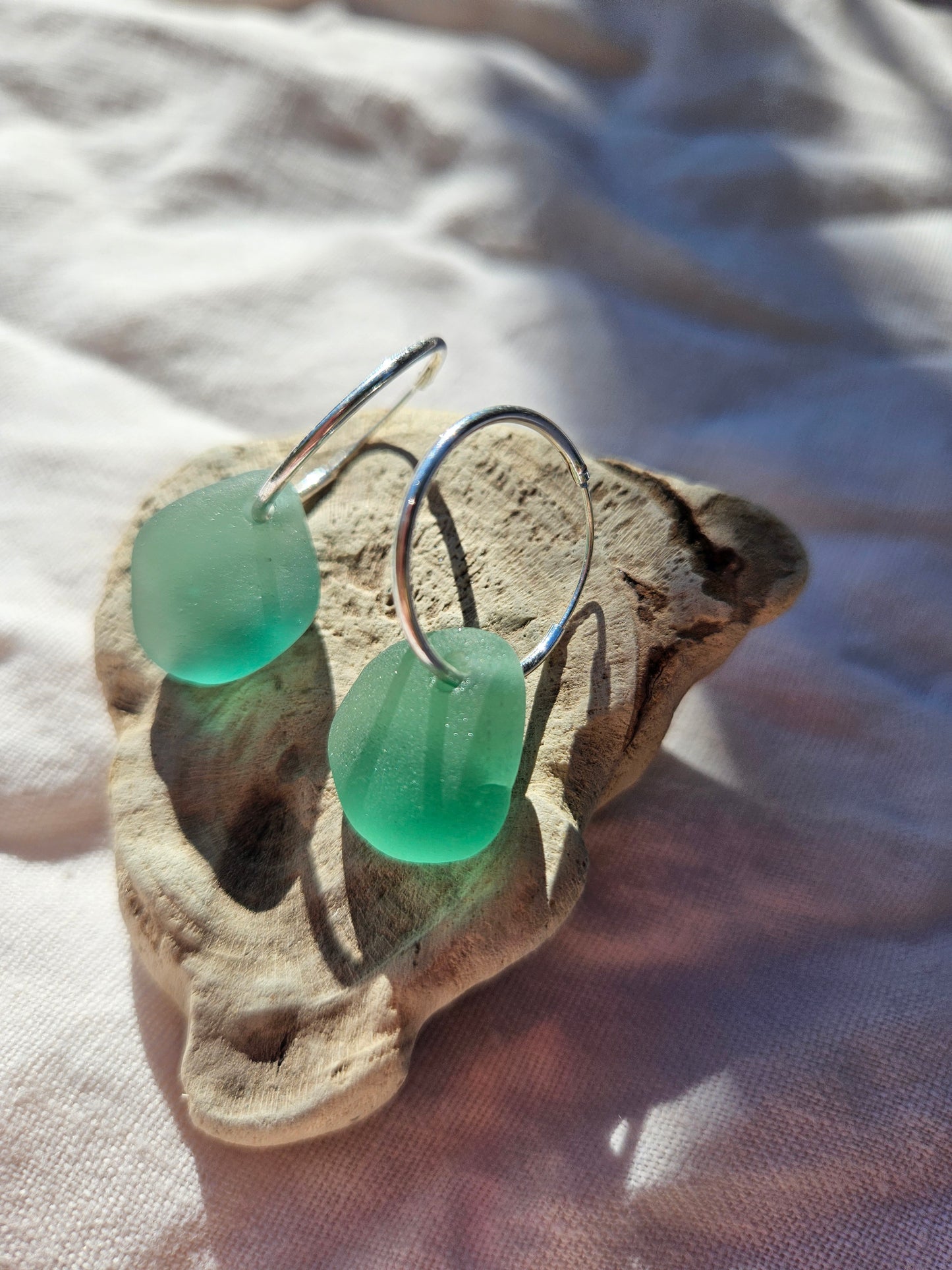 Tidewashed Sea Glass Hoop Earrings