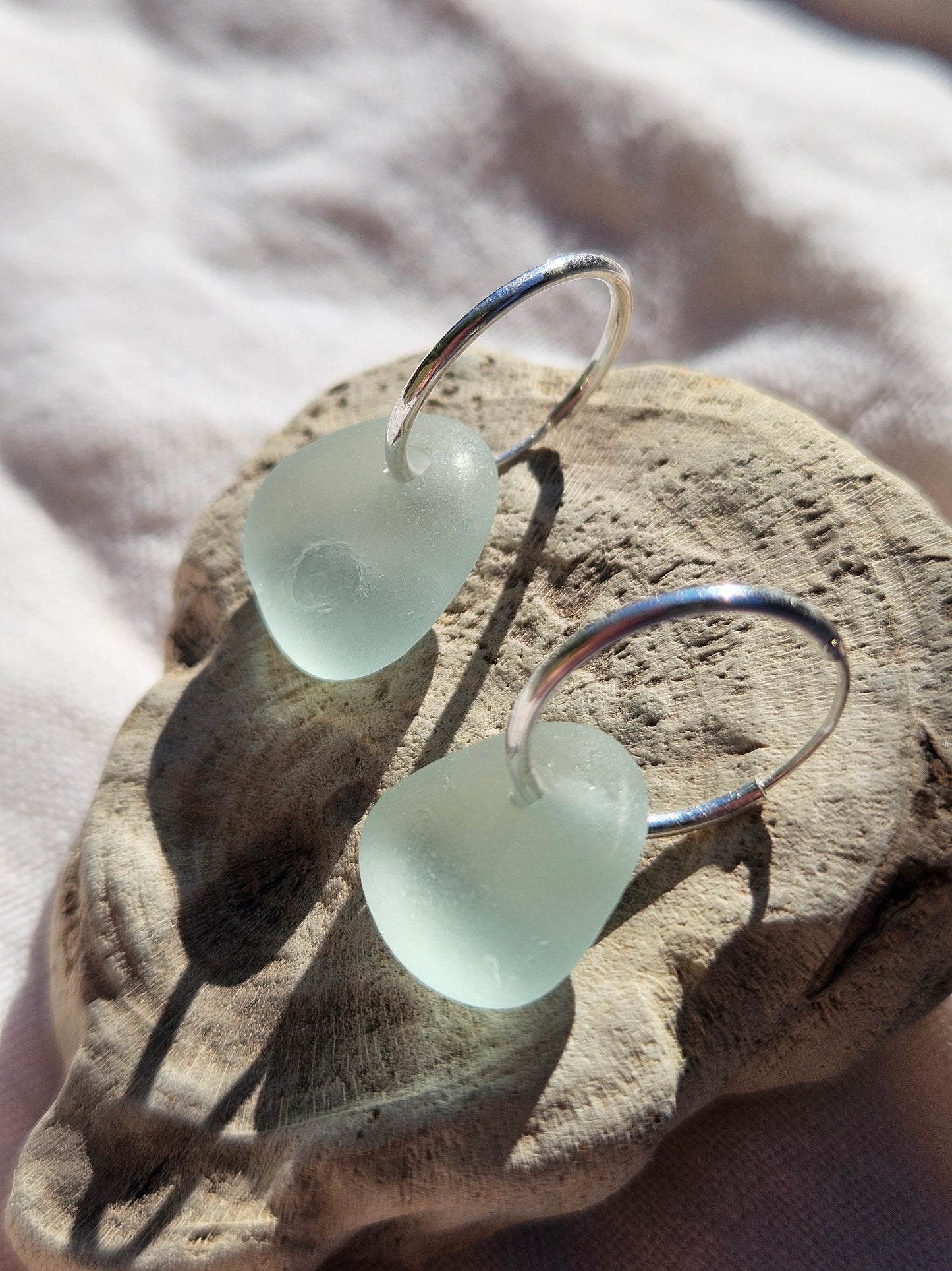 Tidewashed Sea Glass Hoop Earrings