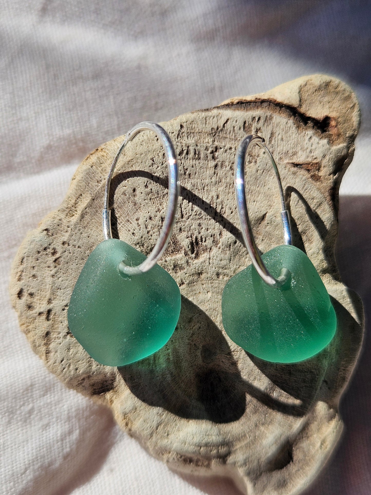 Tidewashed Sea Glass Hoop Earrings