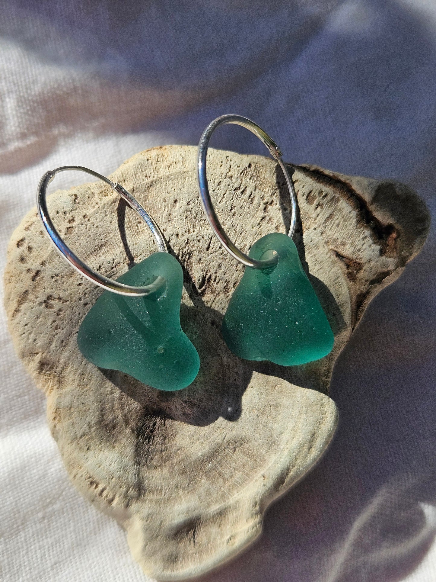 Tidewashed Sea Glass Hoop Earrings