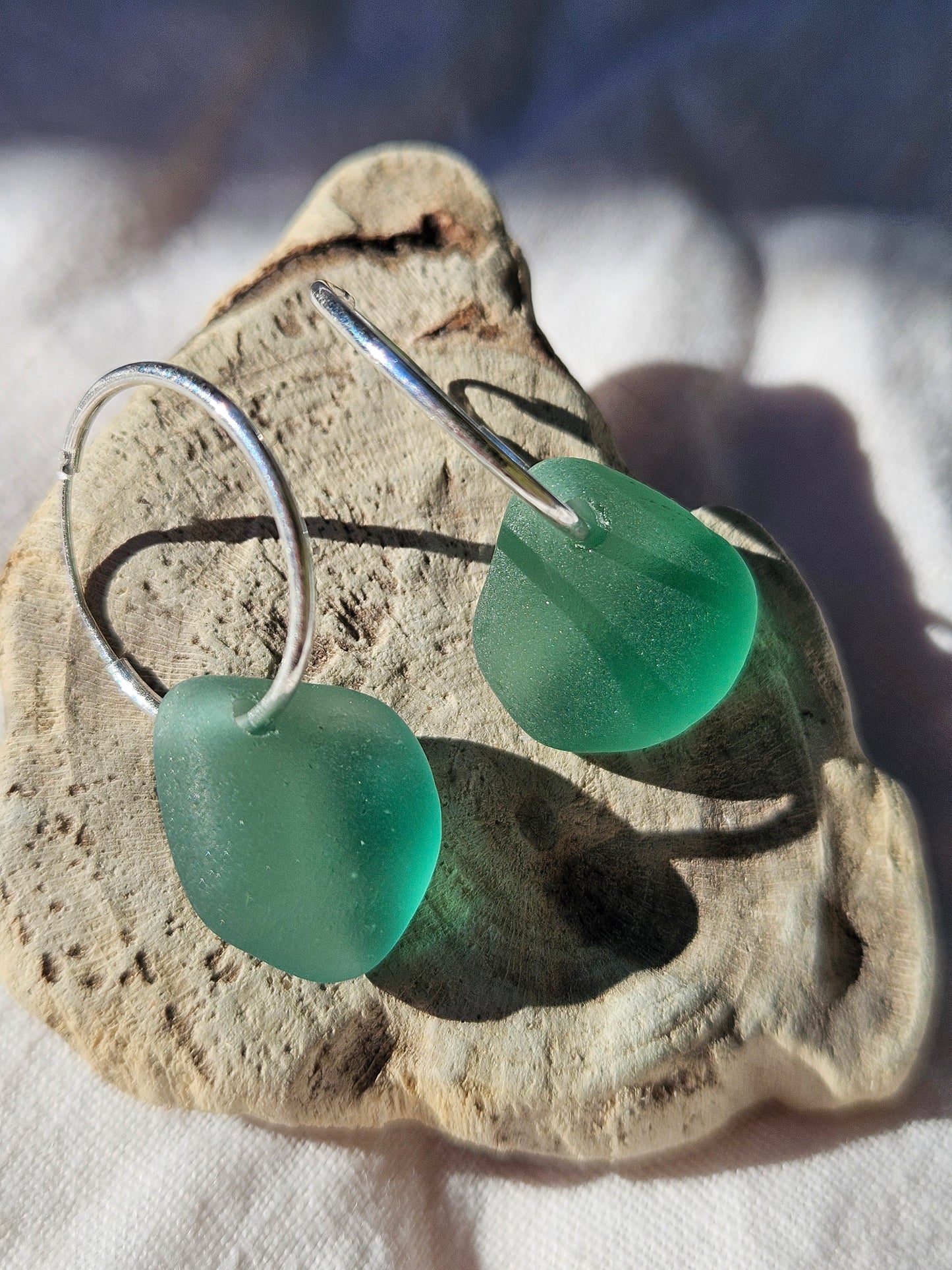 Tidewashed Sea Glass Hoop Earrings
