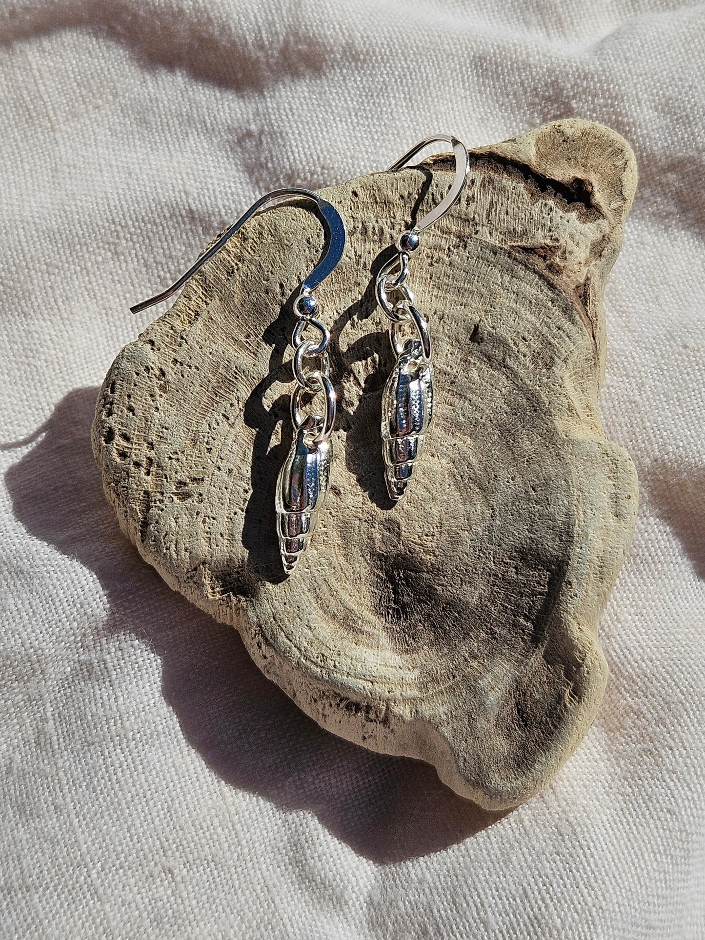 Seabreeze Silver Seashell Earrings