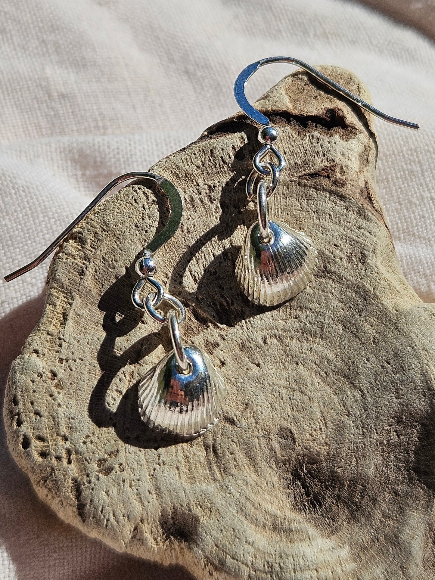 Seabreeze Silver Shell Earrings