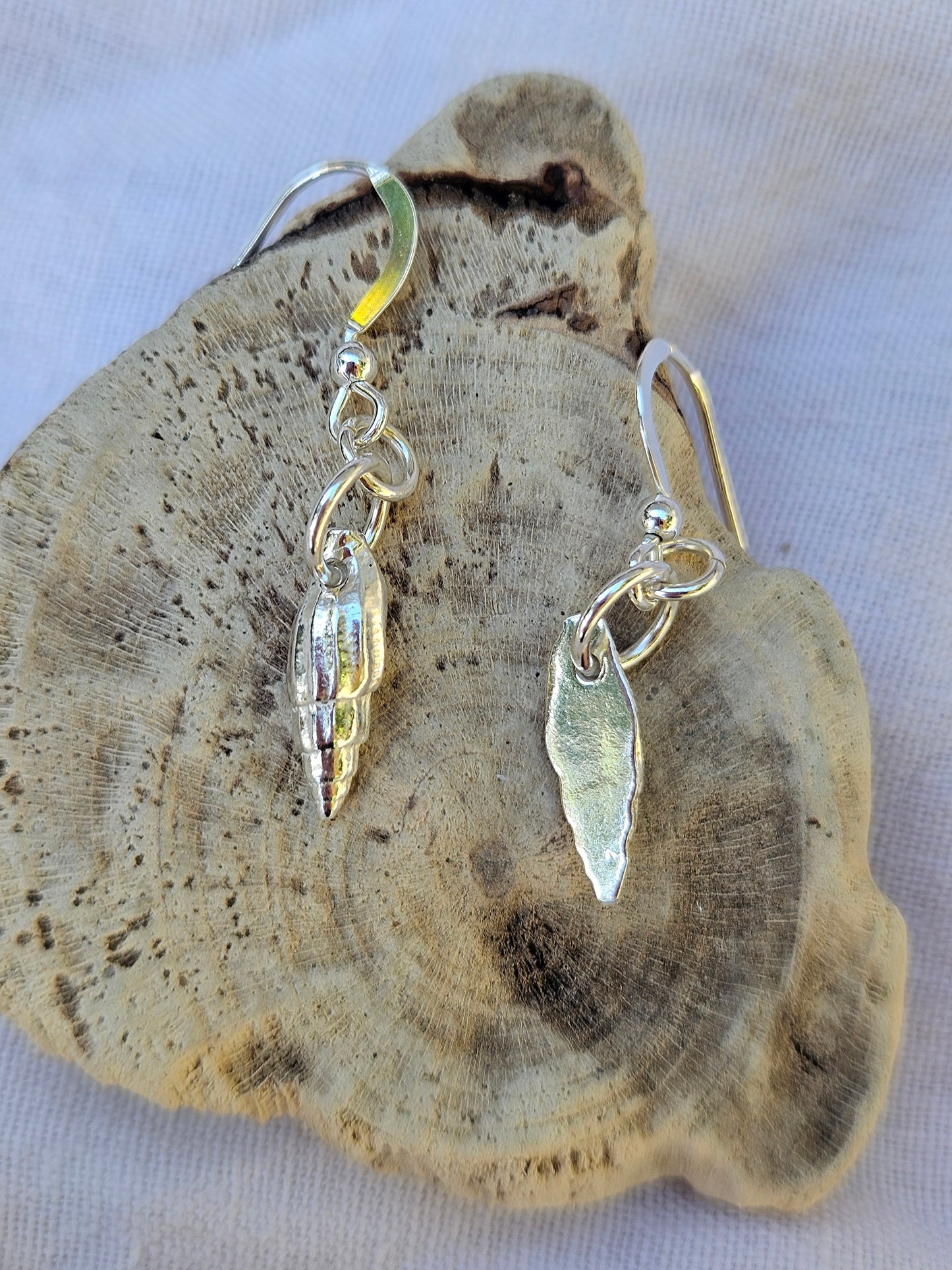 Seabreeze Silver Seashell Earrings