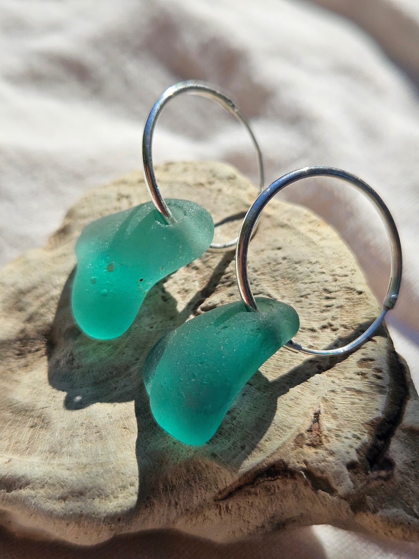 Tidewashed Sea Glass Hoop Earrings