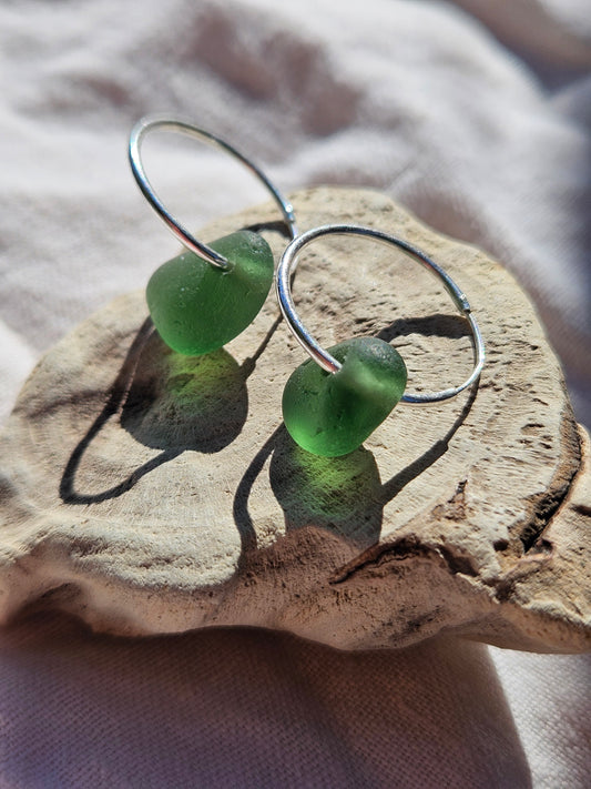 Tidewashed Sea Glass Hoop Earrings
