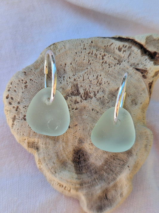 Tidewashed Sea Glass Hoop Earrings