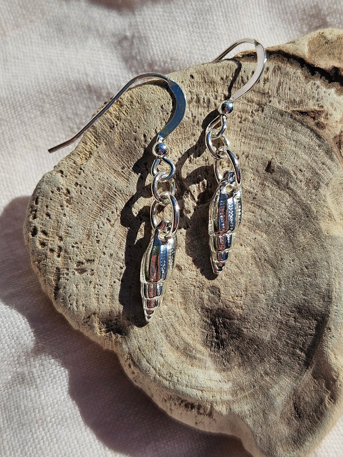 Seabreeze Silver Seashell Earrings