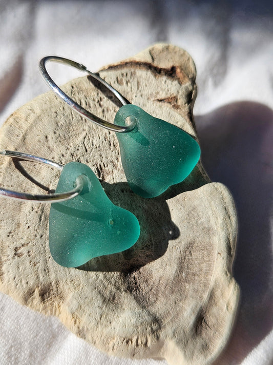 Tidewashed Sea Glass Hoop Earrings