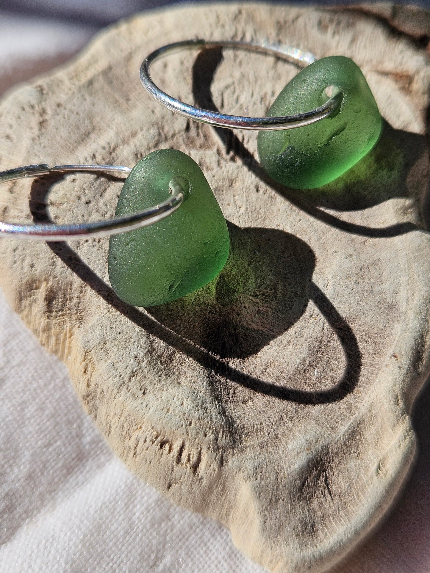 Tidewashed Sea Glass Hoop Earrings