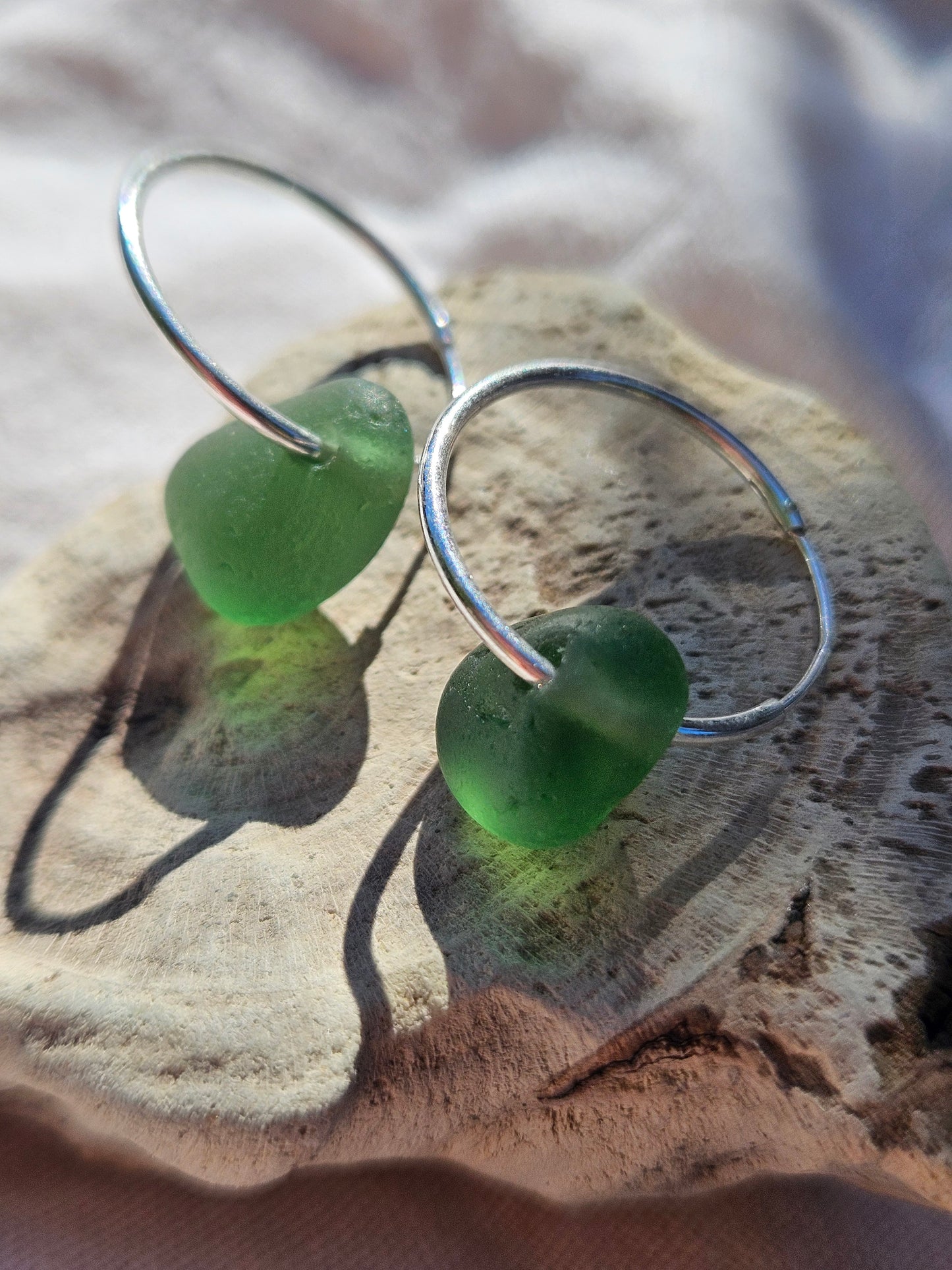 Tidewashed Sea Glass Hoop Earrings